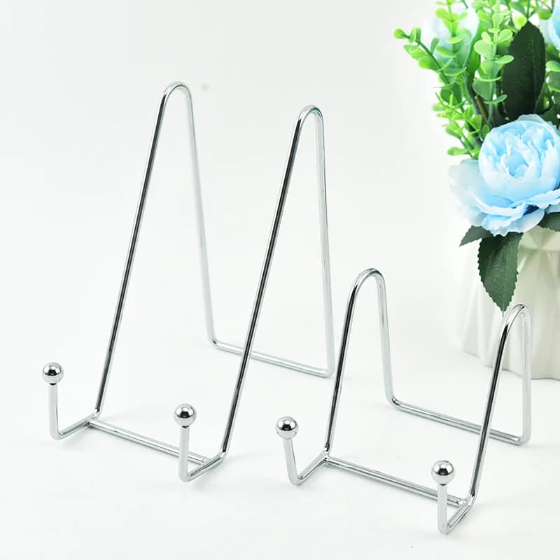 1pcs Plate Display Stand Picture Easel Metal Plate Stands Holder Display Plate Dish Tabletop Art Pictures Frame Photo Decorative