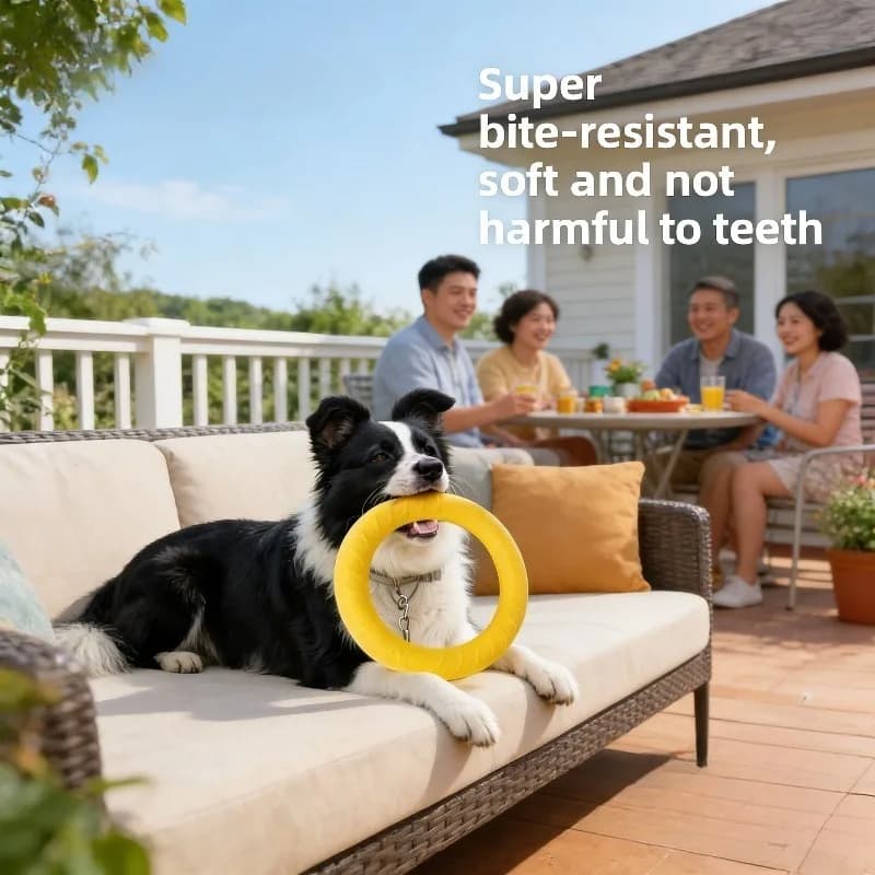 Dog Toy - Large Breed Dog Ring Frisbee, Border Collie, Vocal, Tension Ring, Teething, Durable, Fun Toy for Pets, Christmas Gift