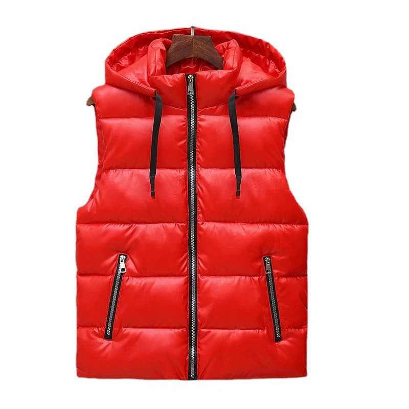 Gilet imbottiti caldi da uomo invernali Moda uomo Giacche senza maniche spesse in cotone Gilet termico da uomo Giacche con cappuccio Abbigliamento