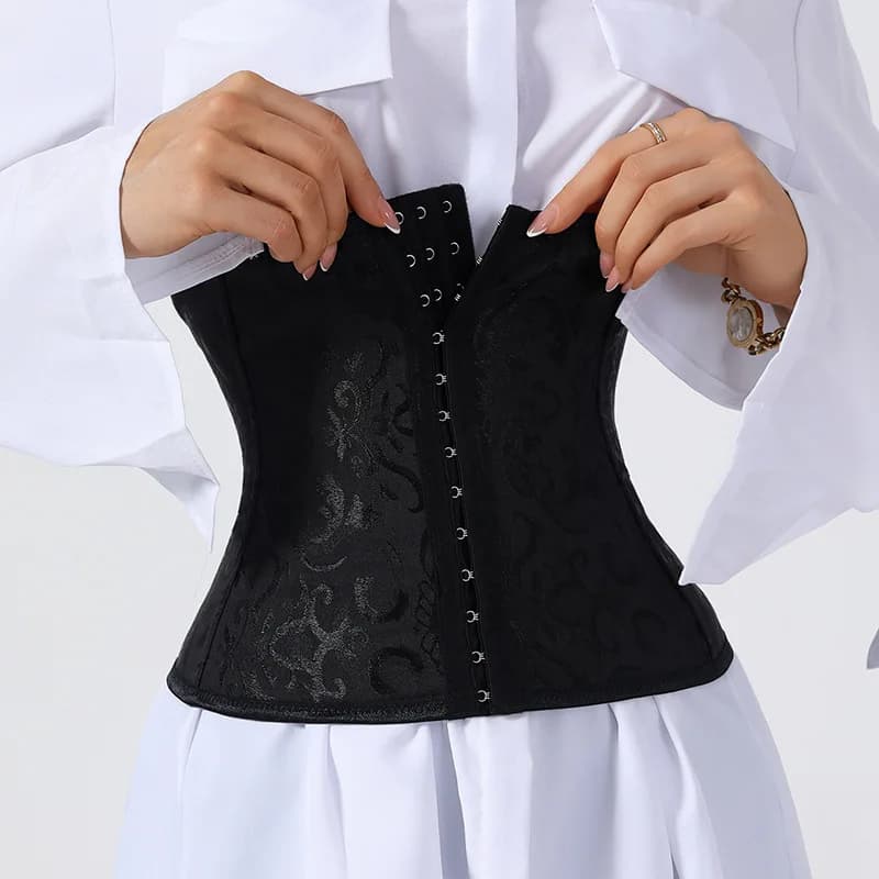 Corsetto per allenamento in vita Body Shaper Shapewear Donna Gancio a 3 file Cincher in vita Stile europeo Sollevatore per busto Top per abbinamenti di abiti