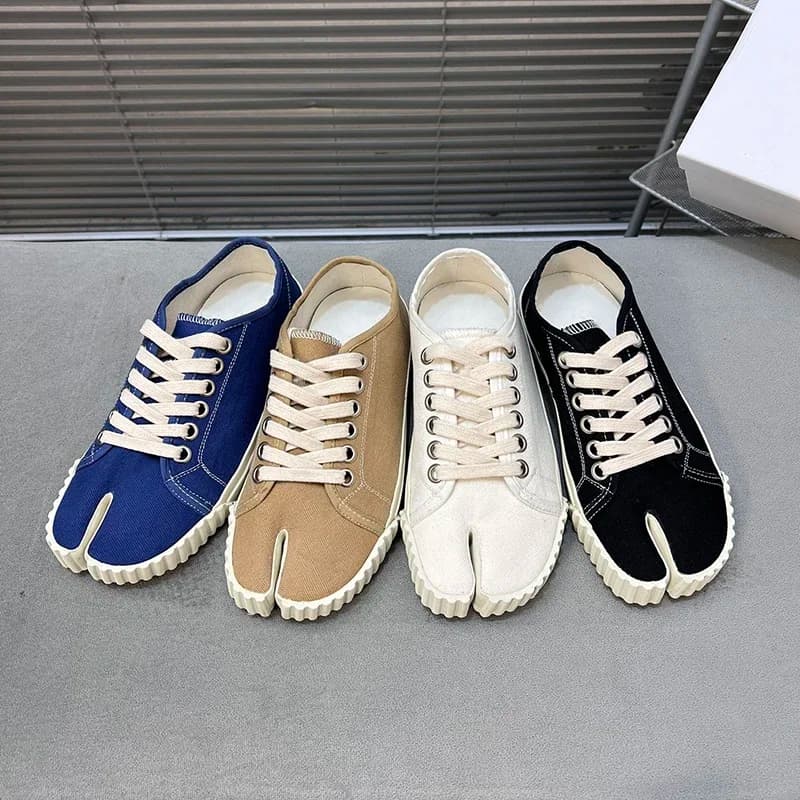 Sneakers Tabi Unisex in Tela 2026, Scarpe Basse con Punta Divisa per Uomo e Donna, Scarpe Tabi a Punta Larga, Mocassini da Donna