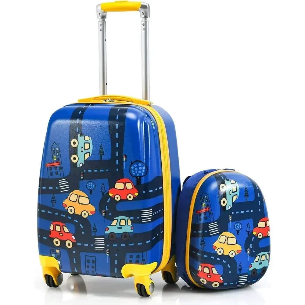 Dual Size Child Luggage Set - 12 & 18 Spinner Suitcases for Little Travelers