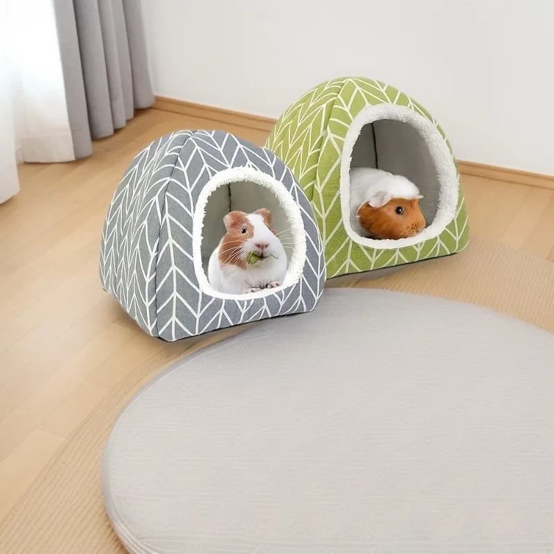Cuccia a Strisce per Cani, Gatti, Piccoli Animali Domestici e Porcellini d'India - Nascondiglio Interno Caldo e Accogliente