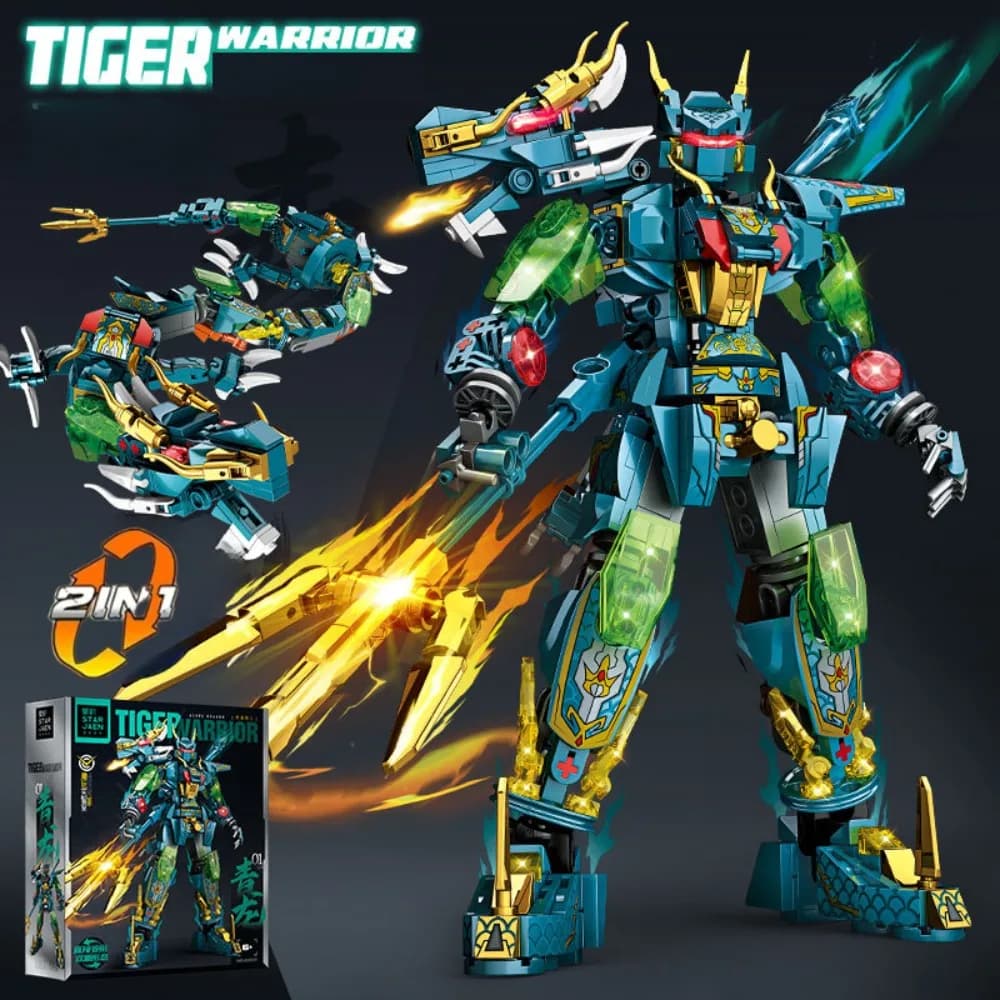 2in1 Guerriero Robot Battaglia Mecha Volare Drago di Fuoco Building Blocks Tecnico FAI DA TE Mecha Mattoni Giocattoli Per I Regali Dei Bambini