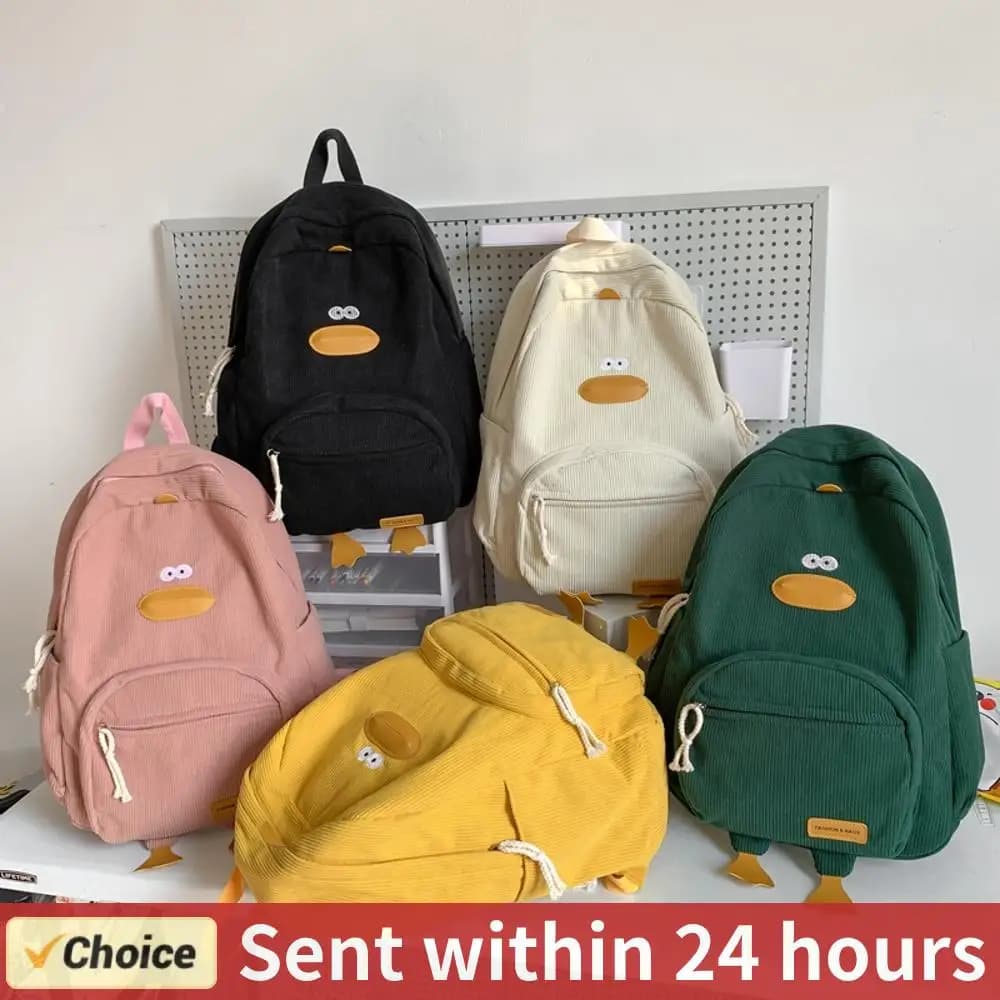 Borsa zaino per bambini Cartoon Duck per ragazze Ragazzi Tela Studente primario Borse da scuola per bambini Borsa da viaggio portatile per bambini