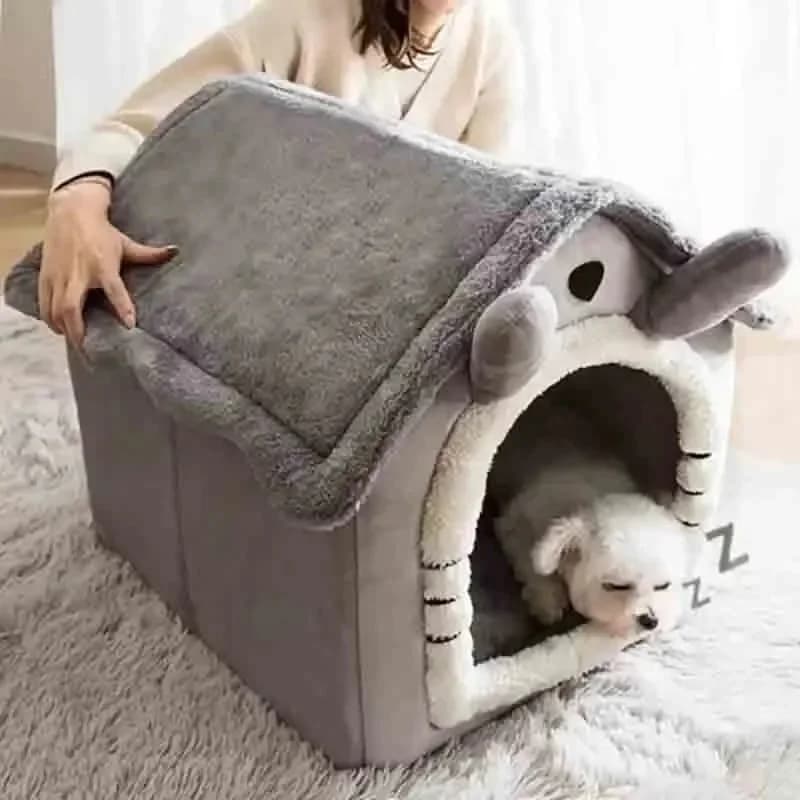 Cuccia Calda per Cani da Interno, Morbido Letto per Animali Domestici, Tenda per Cani, Cuccia per Gatti, Cuscino Rimovibile e Lavabile, Adatto per Tutte le Stagioni