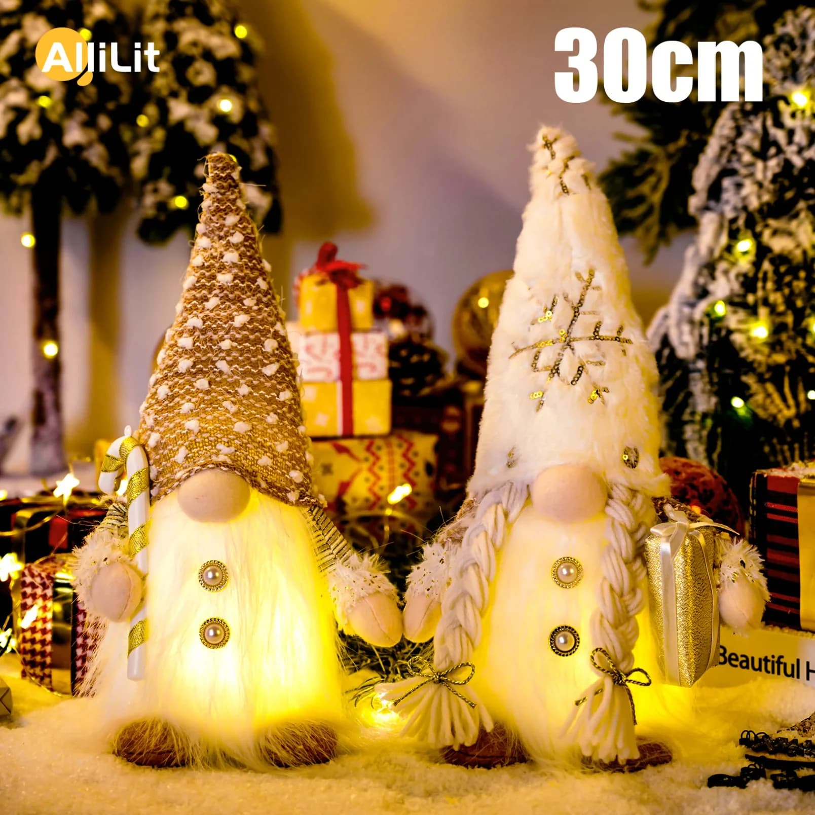 Incandescente Gnomo Di Natale Bambola Senza Volto 30 Centimetri Decorazioni Per L'albero 2025 Luce Notturna Regalo Di Natale Navidad 2023 Capodanno Decorazioni Per La Casa
