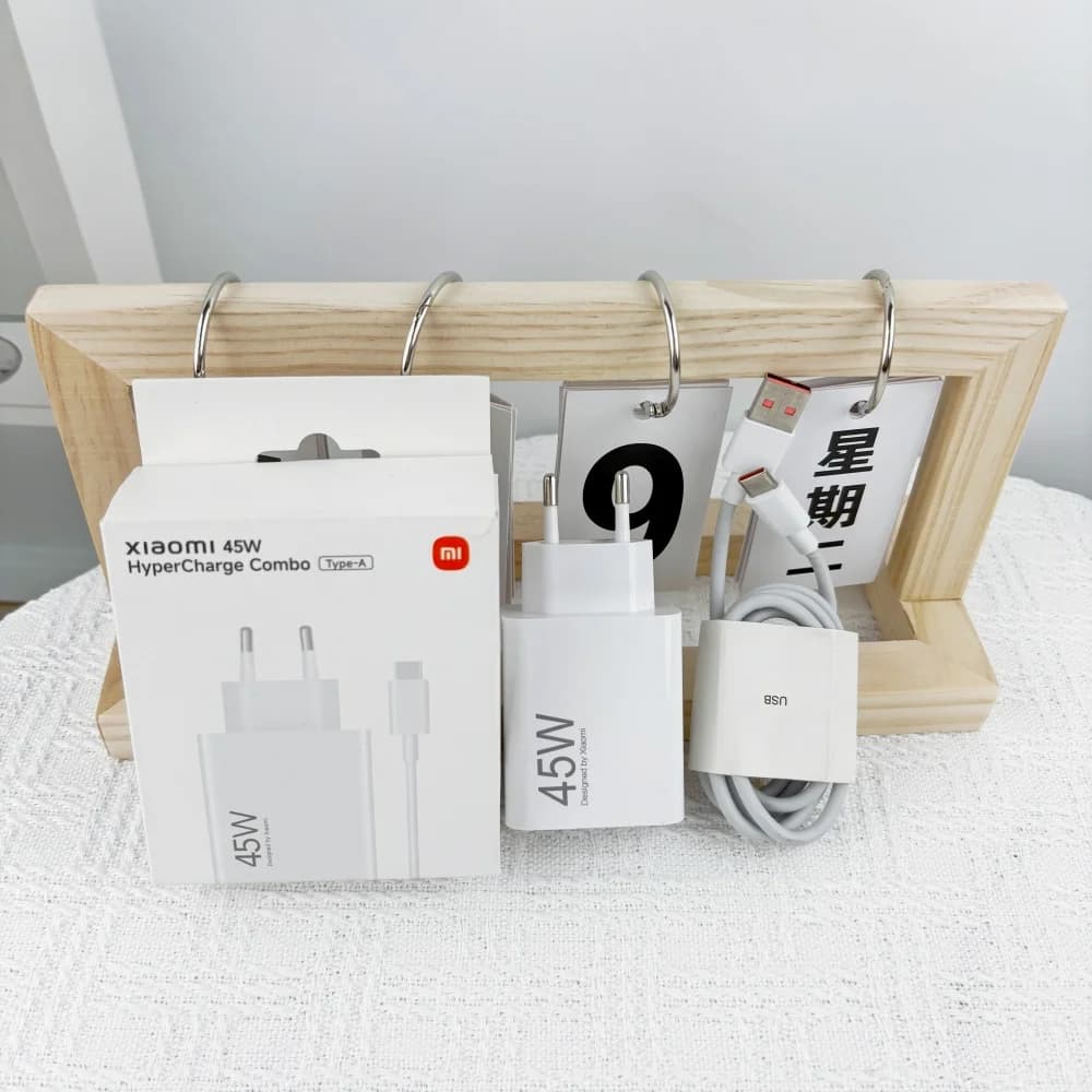 Xiaomi 45W EU Fast Charger Adapter 6A USB Type C Cable Super Fast Charging Set for MI 13 12 11 9 Redmi Note 14 13 Pro Poco X8 X7