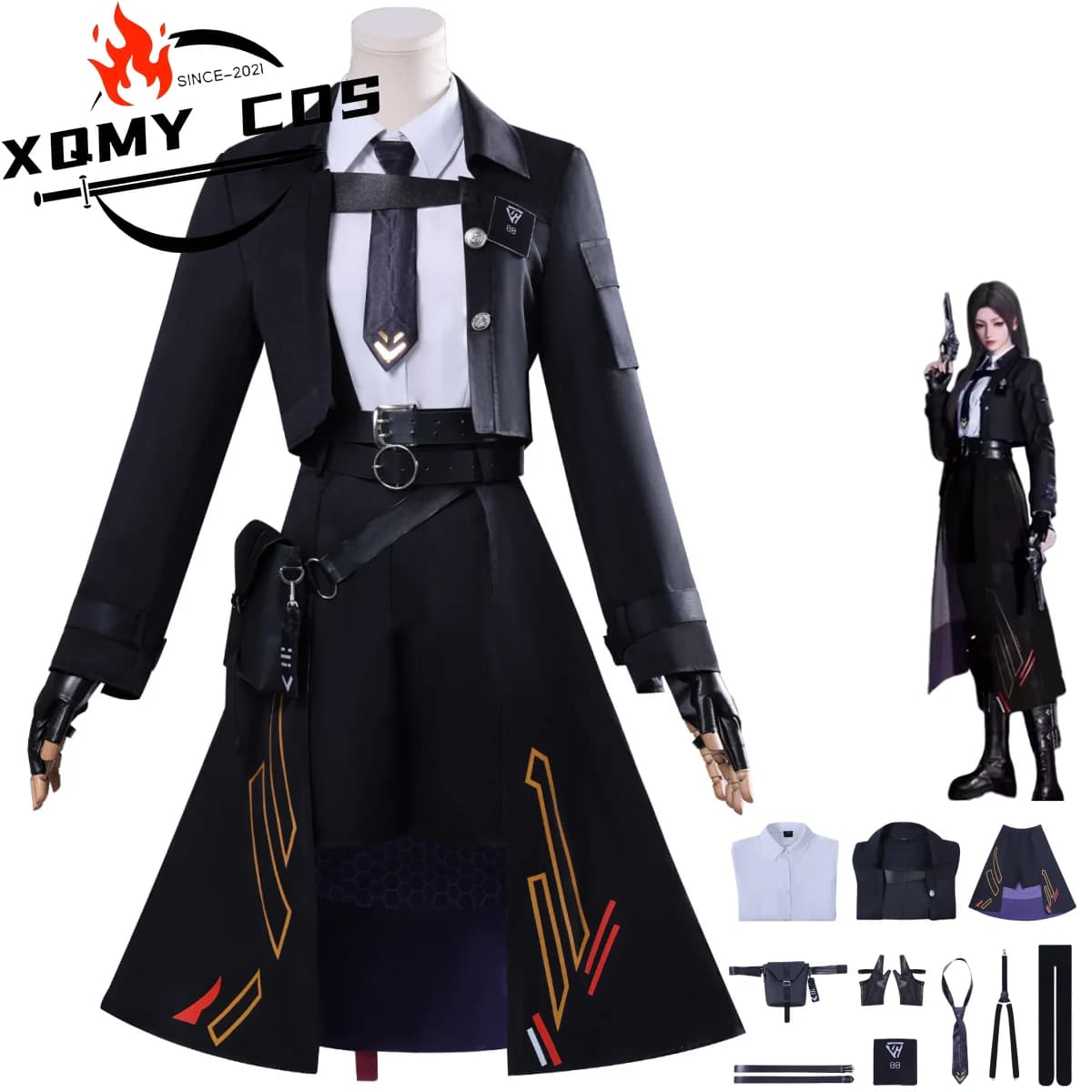 XqGame Love and Deepspace Player Cosplay Costume Anime Mc Outfit Fight Uniform Coat Skirt Adult Woman Carnival Halloween Suit