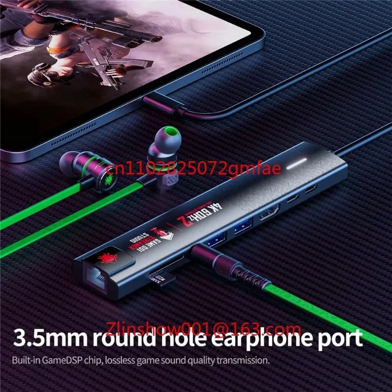 Docking station GS1 6in1 Scatola per streaming live Estensore per streaming live Adattatore di tipo C a ricarica rapida
