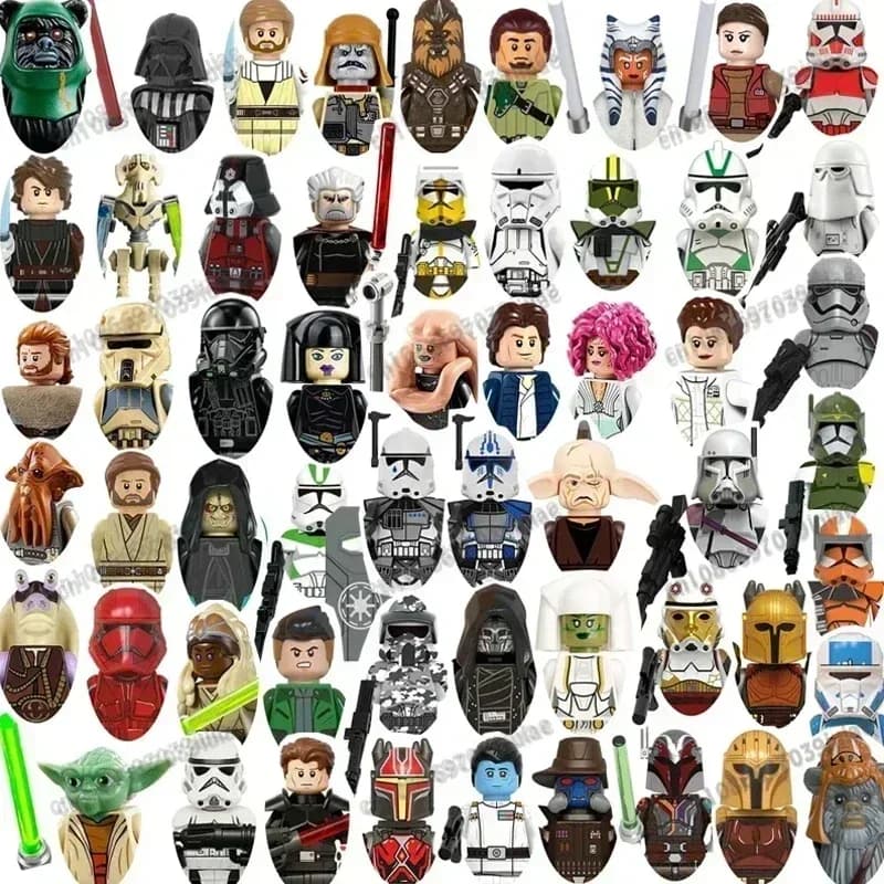 HEROCROSS STAR WARS Yoda Mandalorian Han Solo C-3PO Darth Vader Boba Fett Blocchi Mini Robot Figure Giocattolo Mattoncini da Assemblare Bambola