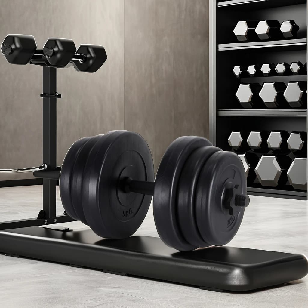 Home Gym Set 20kg with Adjustable Libra, Kettlebell and Custom Manubri (Color and Logo) - Body Building Equipment