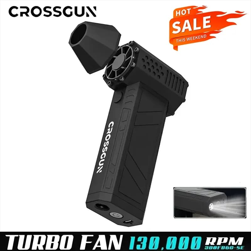CROSSGUN Jet Turbo King Kong Powerful Portable Fan with LED Lighting, Dust Elimination, for Computer, X3 Storm