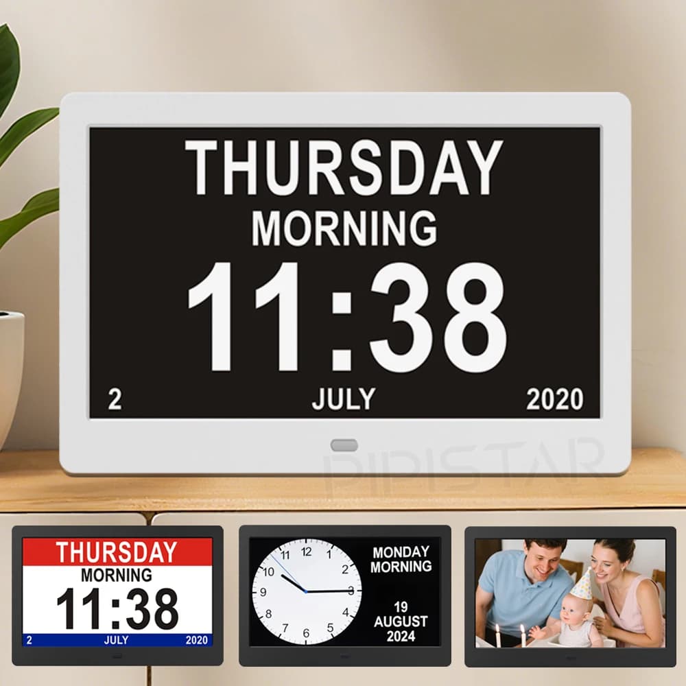 10.1/7 inch family calendar, demencia watch, digital photo frame, alarms, medical time reminder for elderly reminder jobs
