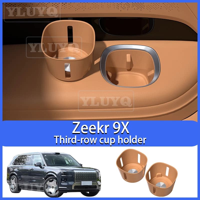 Portabicchieri in silicone a tre file per ZEEKR 9X, tappetino antiscivolo per vano portaoggetti, accessorio interno.
