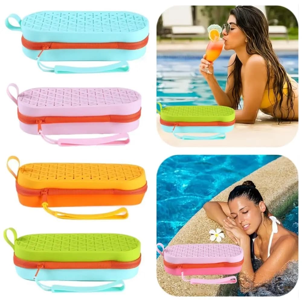 Silicagel Swimming Goggles Storage Box Drain Hole Hollow Zipper Eyeglasses Bag Soft Waterproof Sun Glasses Protection Box
