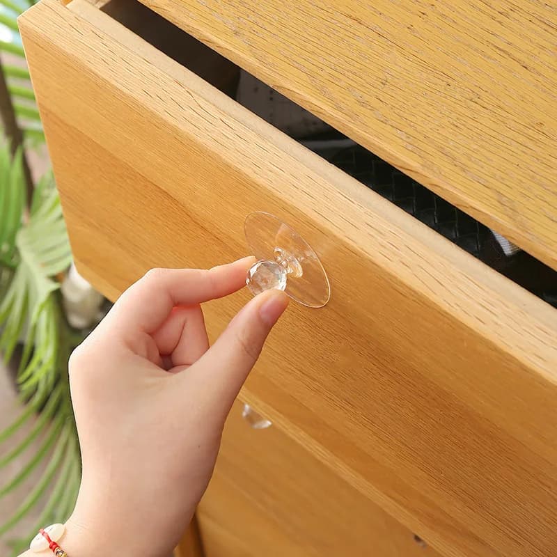 1pc Ventose per cassetti trasparenti Maniglia Gancio adesivo per stoccaggio multifunzionale Ventosa adesiva per armadio Accessori per la casa