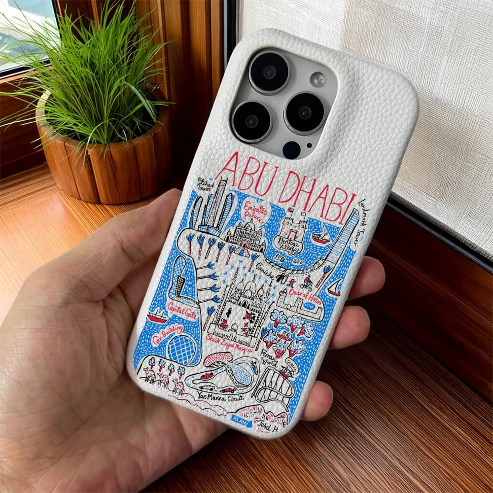 ABU DHABI capital phone case for iphone 16 15 14 plus 13 12 11 pro max cover Luxury Anti drop funda Urban graffiti cases carcasa