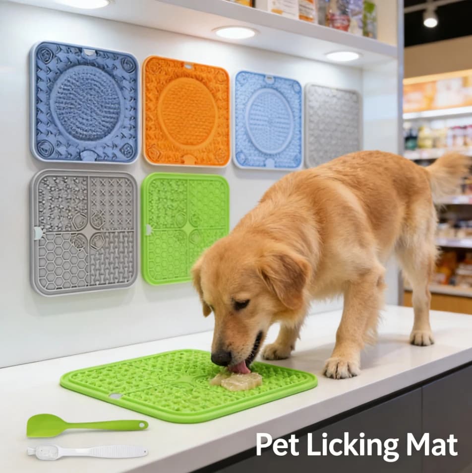 Nuovo Tappetino in Silicone 2026 per Cani con Funzione di Suzione e Leccata, Tappetino per Alimentazione Lenta, Tappetino per Cibo per Cani, per Bagno, Toelettatura e Addestramento Animali Domestici