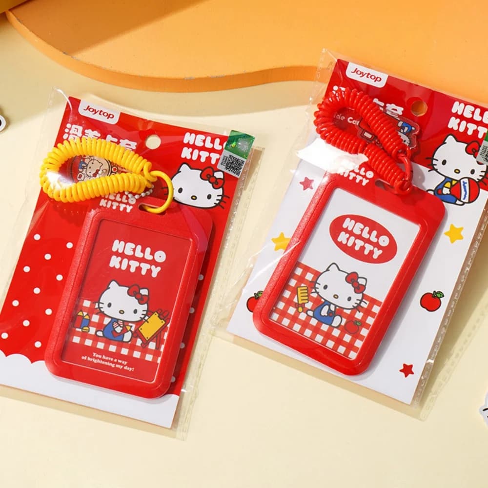 Genuine Sanrio Neck Strap Door Badge Holder Hello Kitty ID Card Holder Lanyards Keychain Work Credential Case Girls Gifts