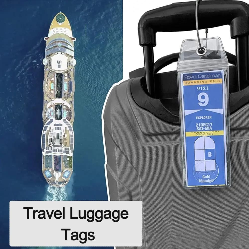 Etichetta per borsa identificativa Etichetta per valigia riutilizzabile Etichette porta etichette con passanti in acciaio Etichette per bagagli da viaggio Bagagli da crociera