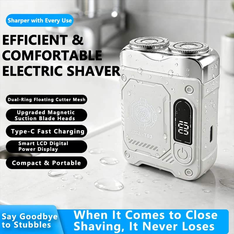 New Mini Dual-Head Electric Shaver, Portable Long-Lasting Rechargeable Men's Beard Trimmer for Home Use