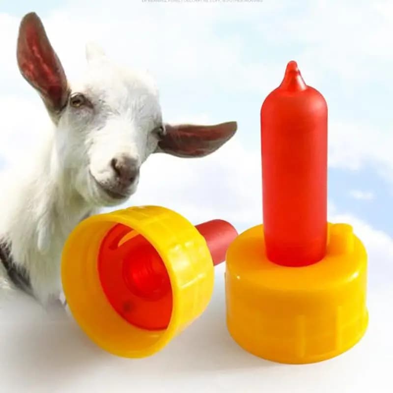 10Pcs Red Soft Silicone Goat Lamb Nipples Pet Feeding Pacifier Fit Coke Soda Bottle for Sheep Small Animal Nursing