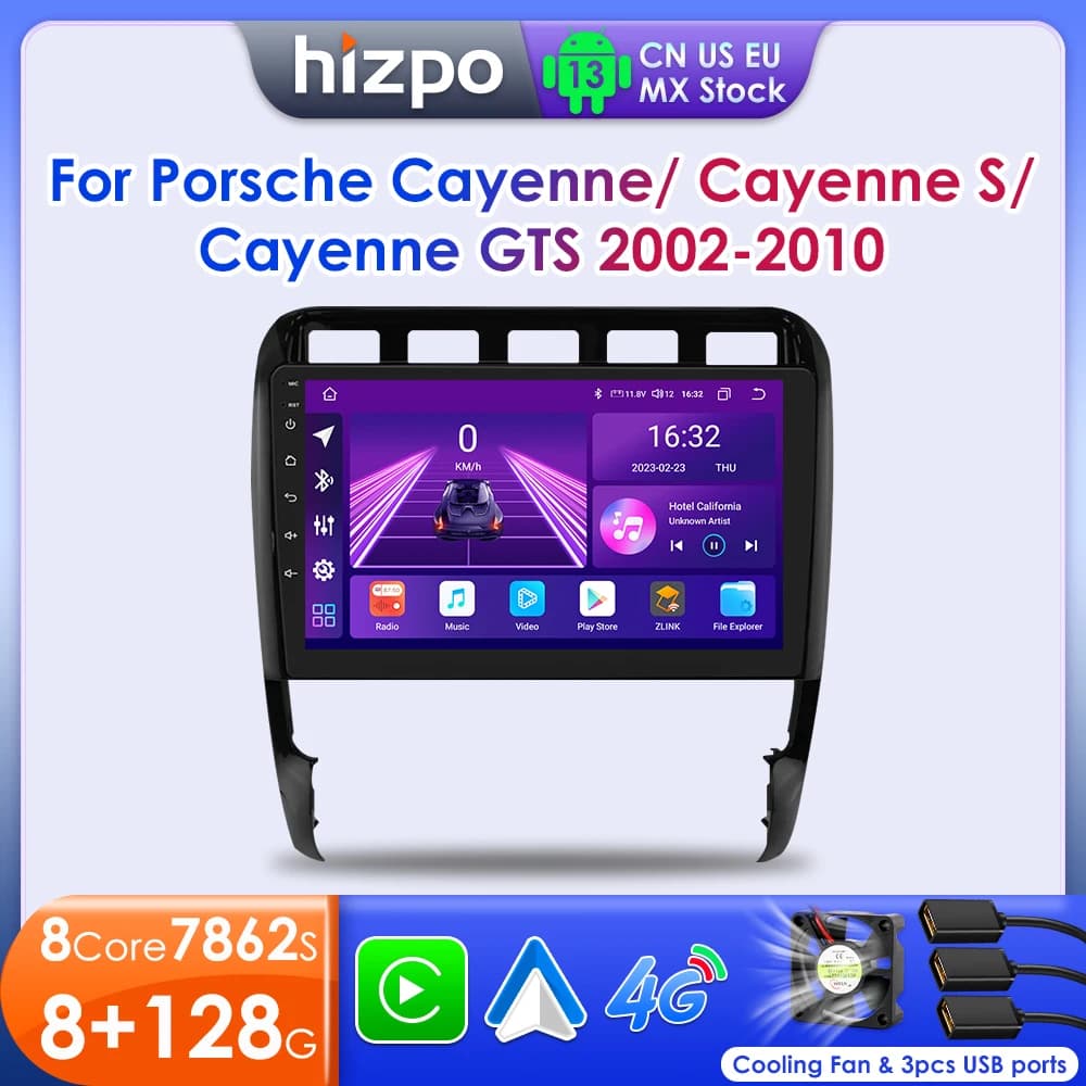 Hizpo 7862 Autoradio Per Porsche Cayenne 1 2002-2010 2 Din Android 13 Lettore Video Multimediale Stereo GPS Carplay + Navigazione Automatica