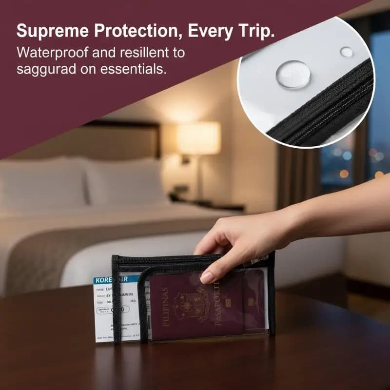 Thick PVC Travel Passport Holder Pouch Scratch Resistant Boarding Pass Organizer for Daily Business Trips