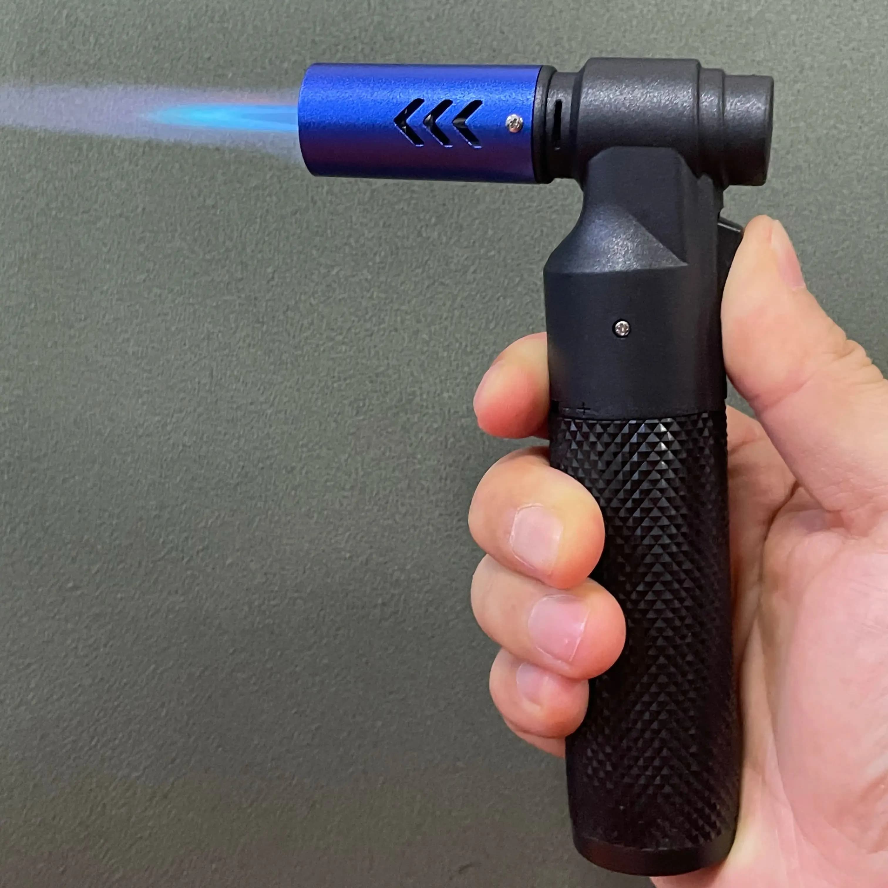 Accendino a Gas con torcia Turbo onesto guscio in ABS e sigaro gonfiabile in metallo accendino per saldatura per barbecue torcia portatile ad alta temperatura per esterni