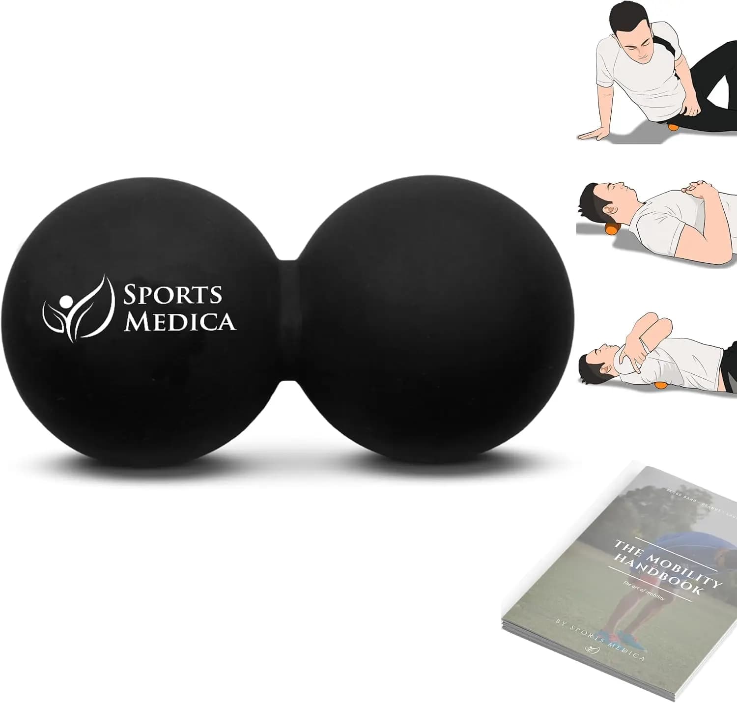 Palla da Massaggio a Forma di Arachide - Doppia Palla per Terapia Lacrosse e Arachide | Punti di Tensione Muscolare Profonda | Rullo in Schiuma per il Rilascio Miofasciale dei Muscoli della Schiena | Dispositivo per la colonna vertebrale suboccipitale