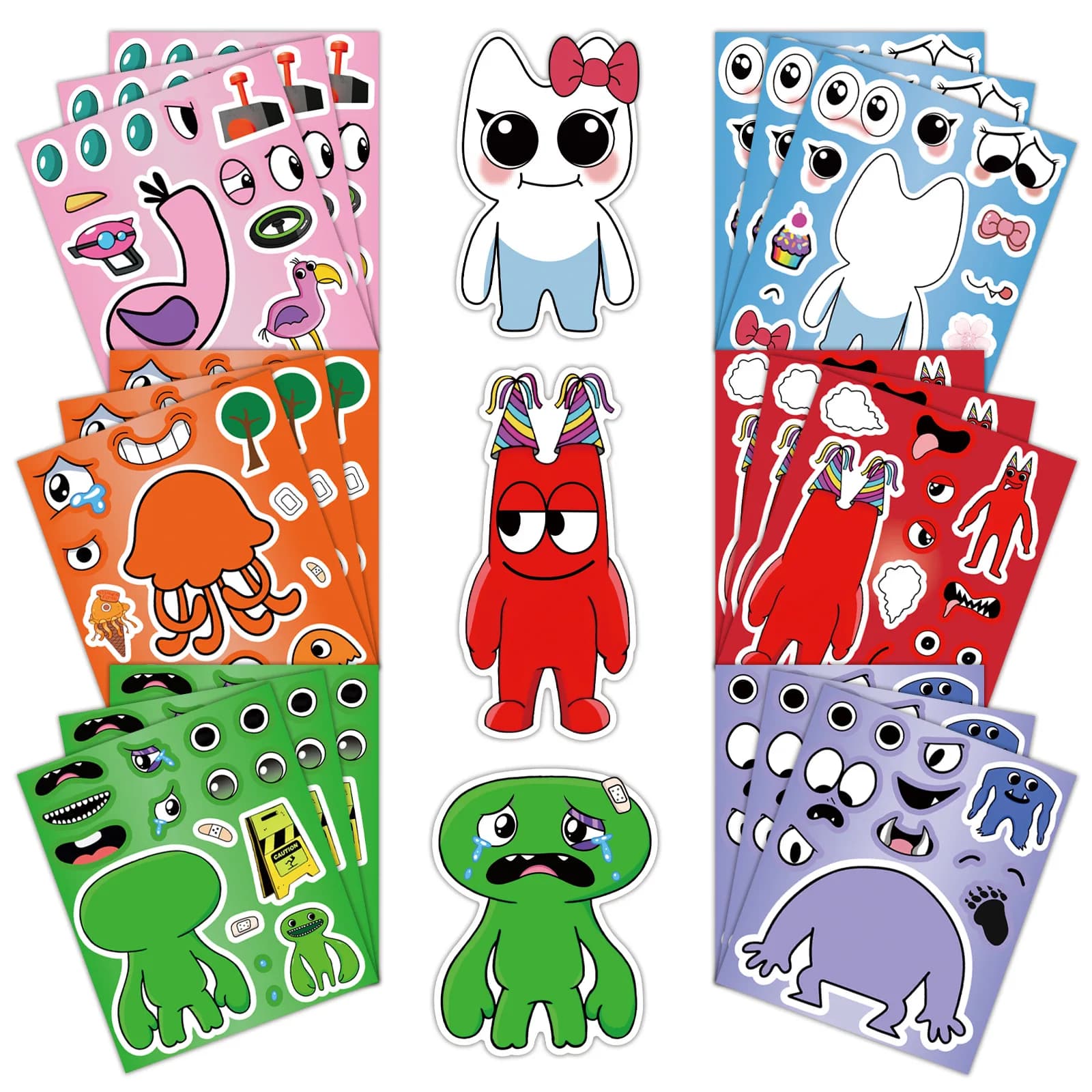 6/12 fogli Garten of Banban fa una faccia adesivo puzzle telefono fai da te laptop bagagli skateboard graffiti decalcomanie divertimento per il regalo del capretto
