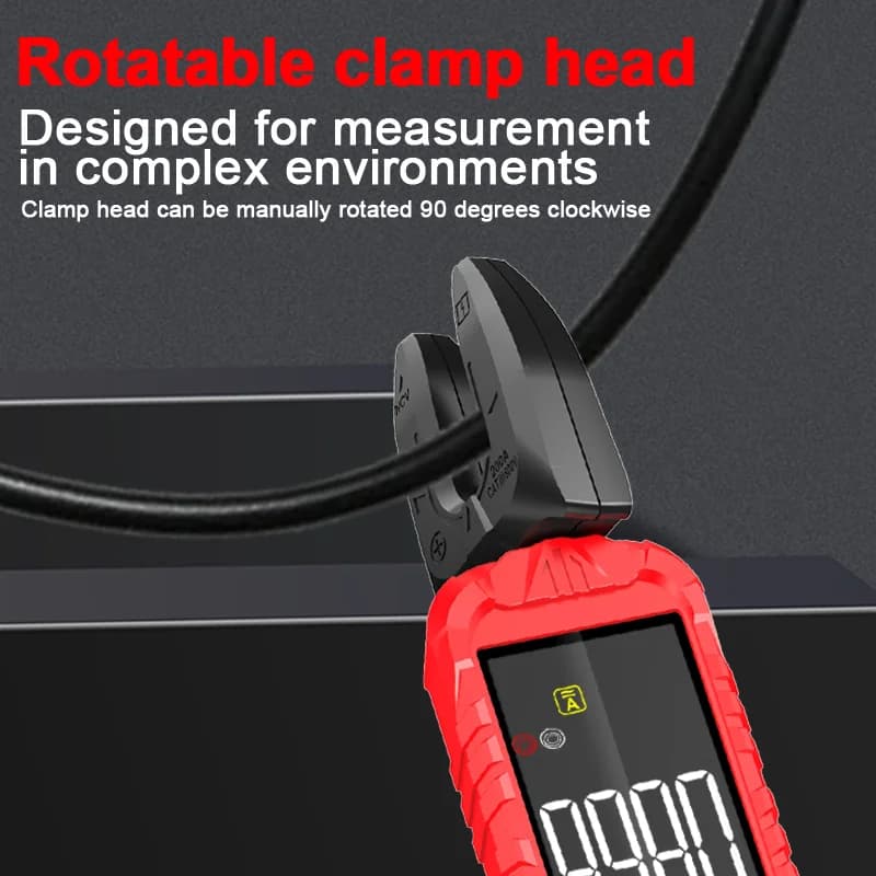 Pinza amperometrica per corrente CA CC 6000 conteggi Multimetro digitale Caricatore USB Morsetto amperometrico Testa a morsetto rotante Strumenti per elettricisti