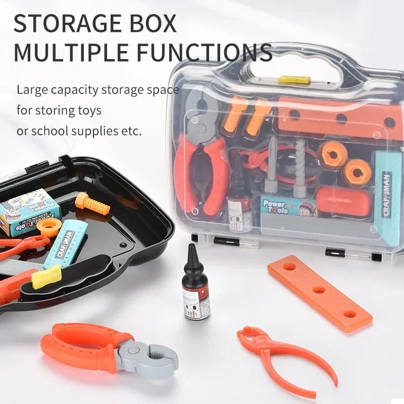 Pretend Play Tool Box Set Kids DIY Educational Toys Portable Suitcase Pliers Screwdriver Simulated Repair Tool Kit for Children