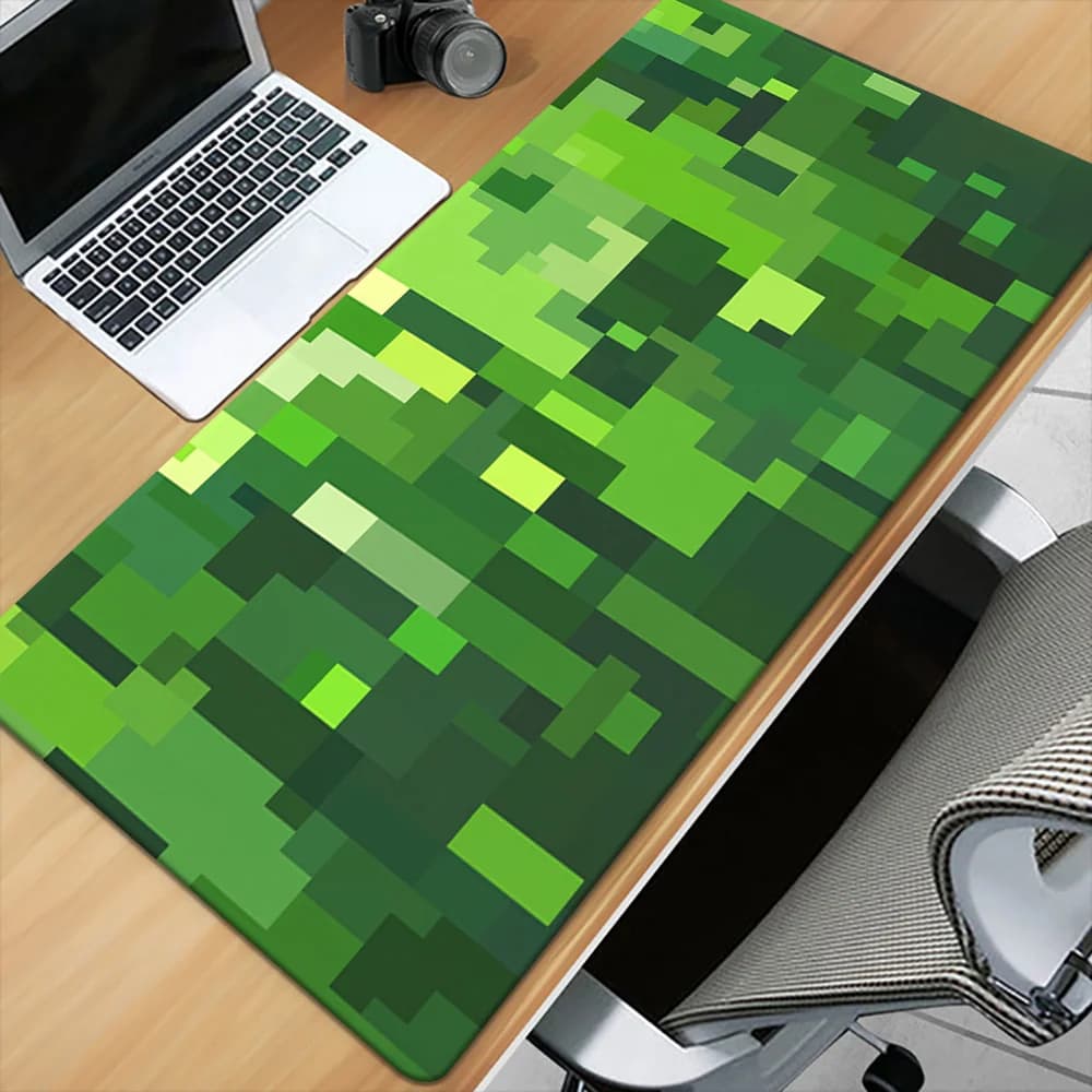 Tappetino per mouse quadrato verde pixel Tappetino per mouse grande in gomma antiscivolo Accessori da scrivania per PC Tappetino per mouse per uffici e tappetini per tastiera da giocatore Tappetino decorativo
