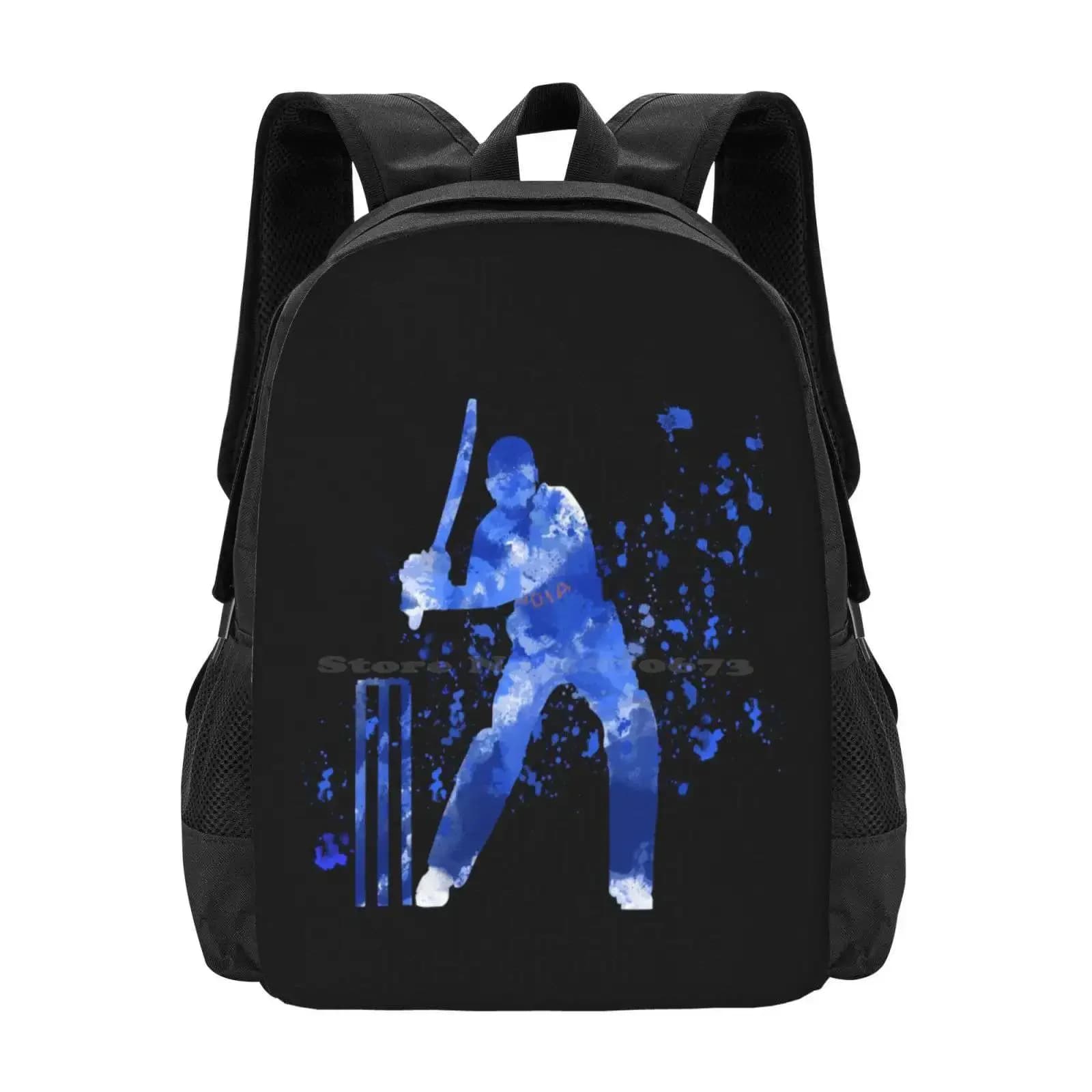 India Cricket - Batsman Acquerello Splatters Vendita calda Zaino Zaino Borse moda India Cricket Batsman Acquerello