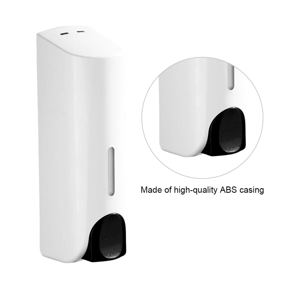 Dispenser per doccia e lozione da 350 ml, montaggio a parete, ricaricabile, con finestra trasparente, per bagno e lavabo