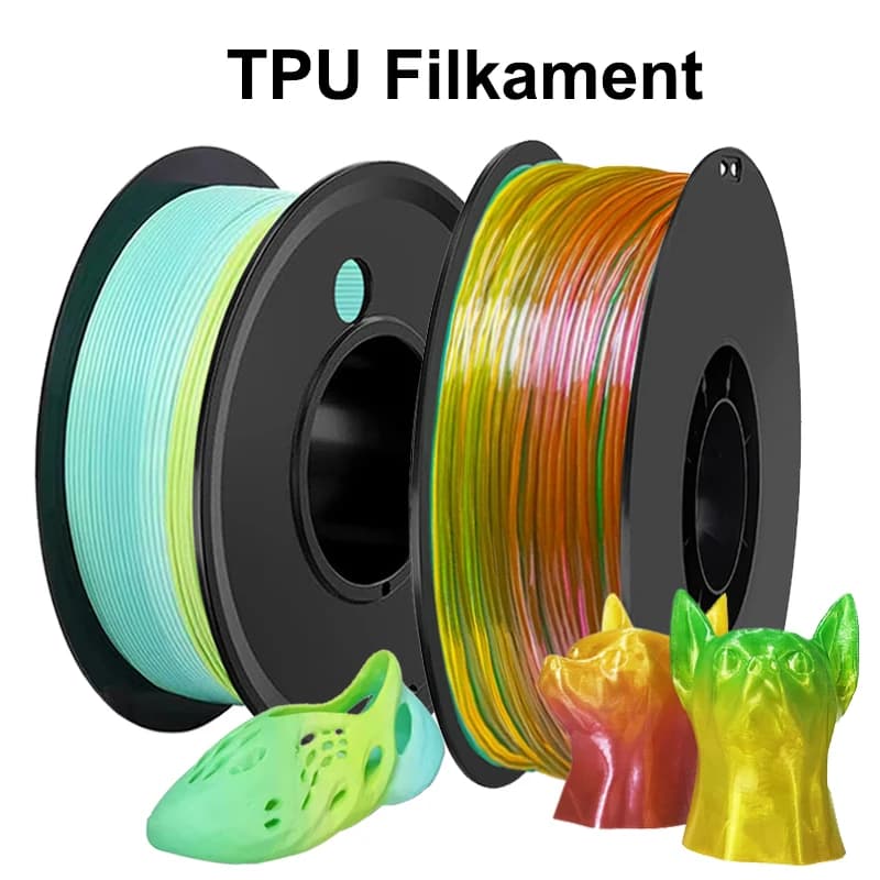Filamento per Stampante 3D TPU Trasparente Arcobaleno 200g 500g 1Kg Elastico Flessibile Rotolo Flex TPU Verde Fresco Materiale per Stampa 3D 1.75mm