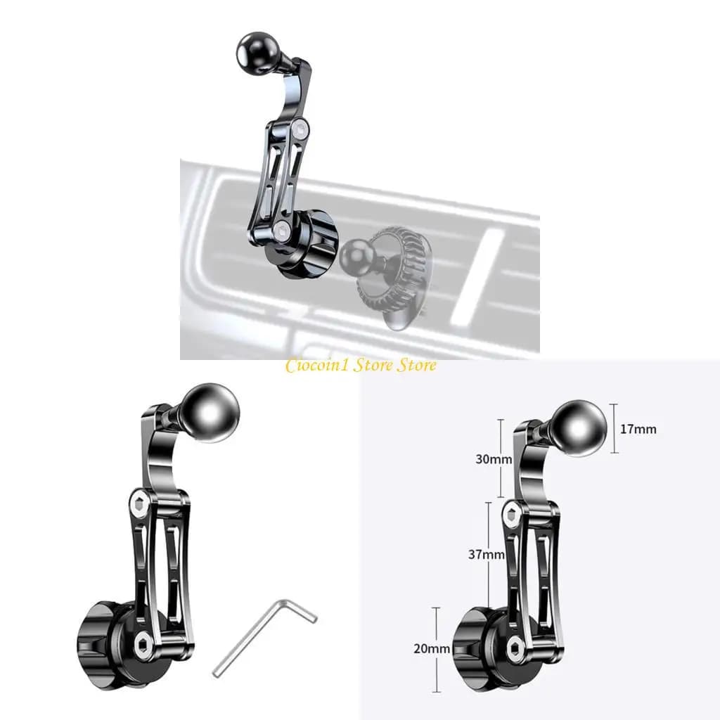 Braccio di prolunga con giunto sferico da 17 mm con supporto per telefono cellulare ad angolo regolabile per supporto per telefono con presa d'aria per auto e supporto per fotocamera sul cruscotto