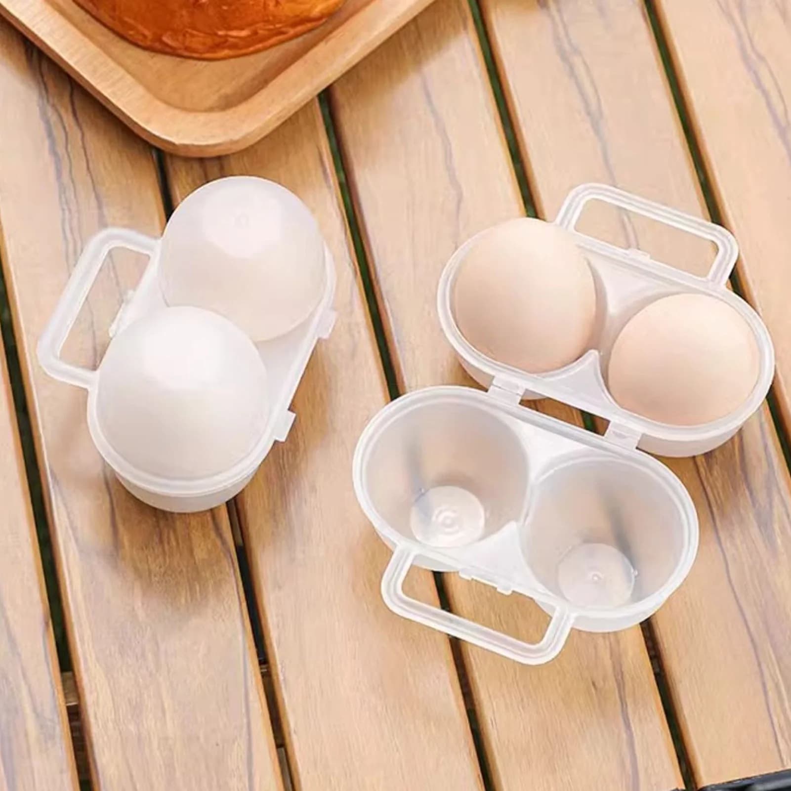 2-Cell Outdoor Portable Egg Box Plastic Egg Tray Refrigerator Egg Storage Box Shock-absorbing And Anti Drop Egg Loade