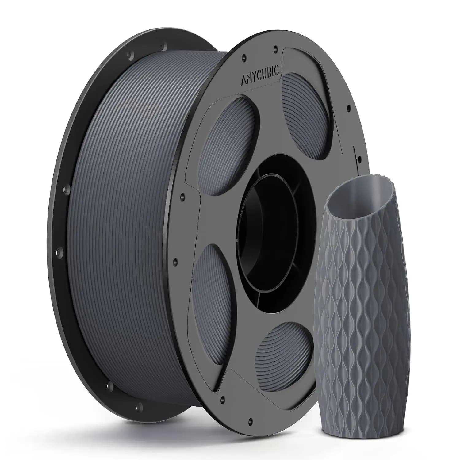 PLA 3D Printer Filament 1.75mm +/-0.02mm, 1KG Spool, Texture Grey, High Precision & Smooth Printing