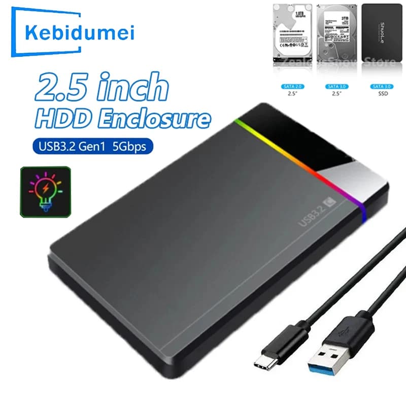 Custodia per disco rigido da 2,5 pollici Custodia per disco rigido SATA USB 3.2 per disco SSD da 2,5 pollici Custodia per HDD da 6 TB Custodia per HDD esterna
