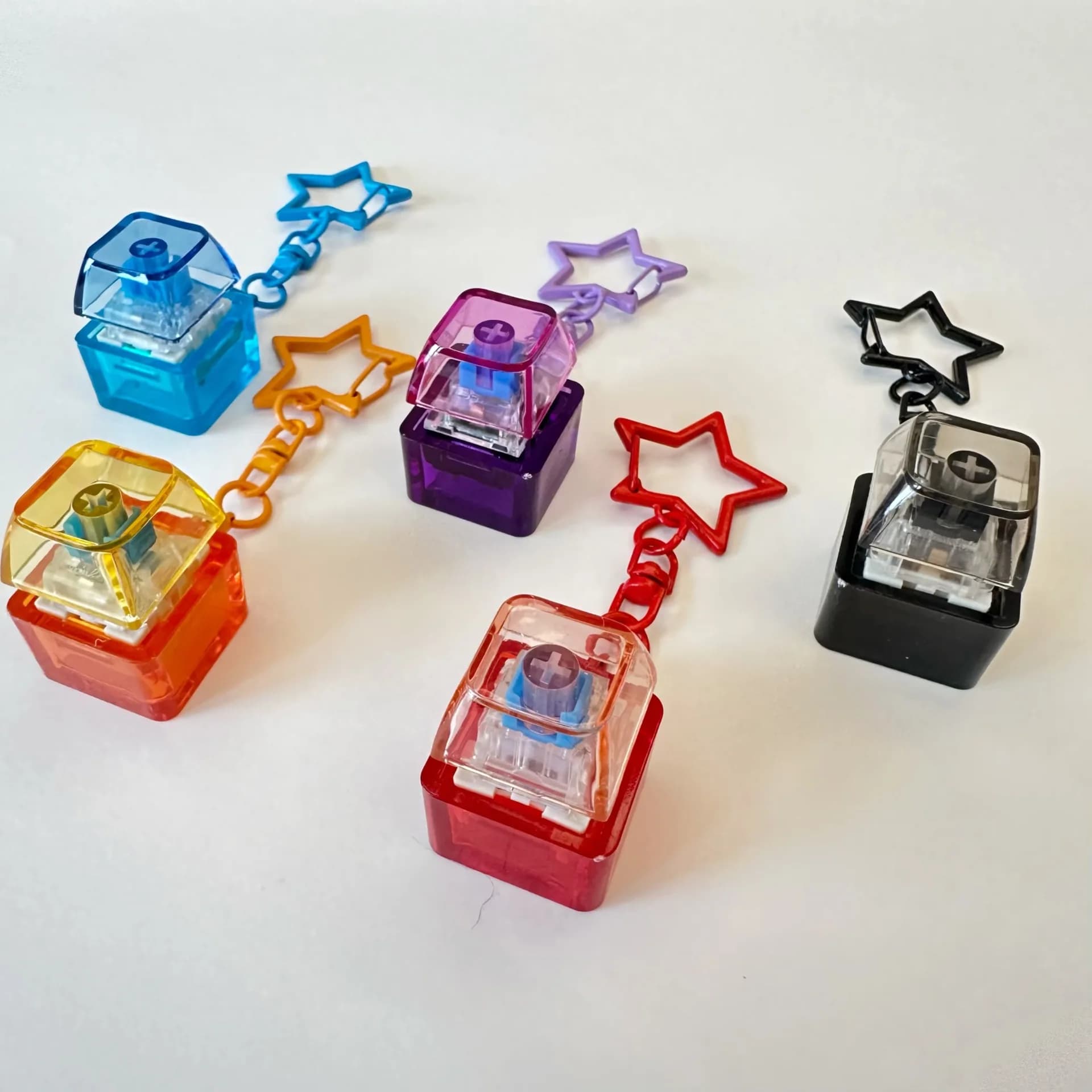 Nuovo Tester per Tasti di Tastiere Meccaniche, Portachiavi con Pulsante e Switch, Giocattolo Antistress, Clicker da Dito, Regalo