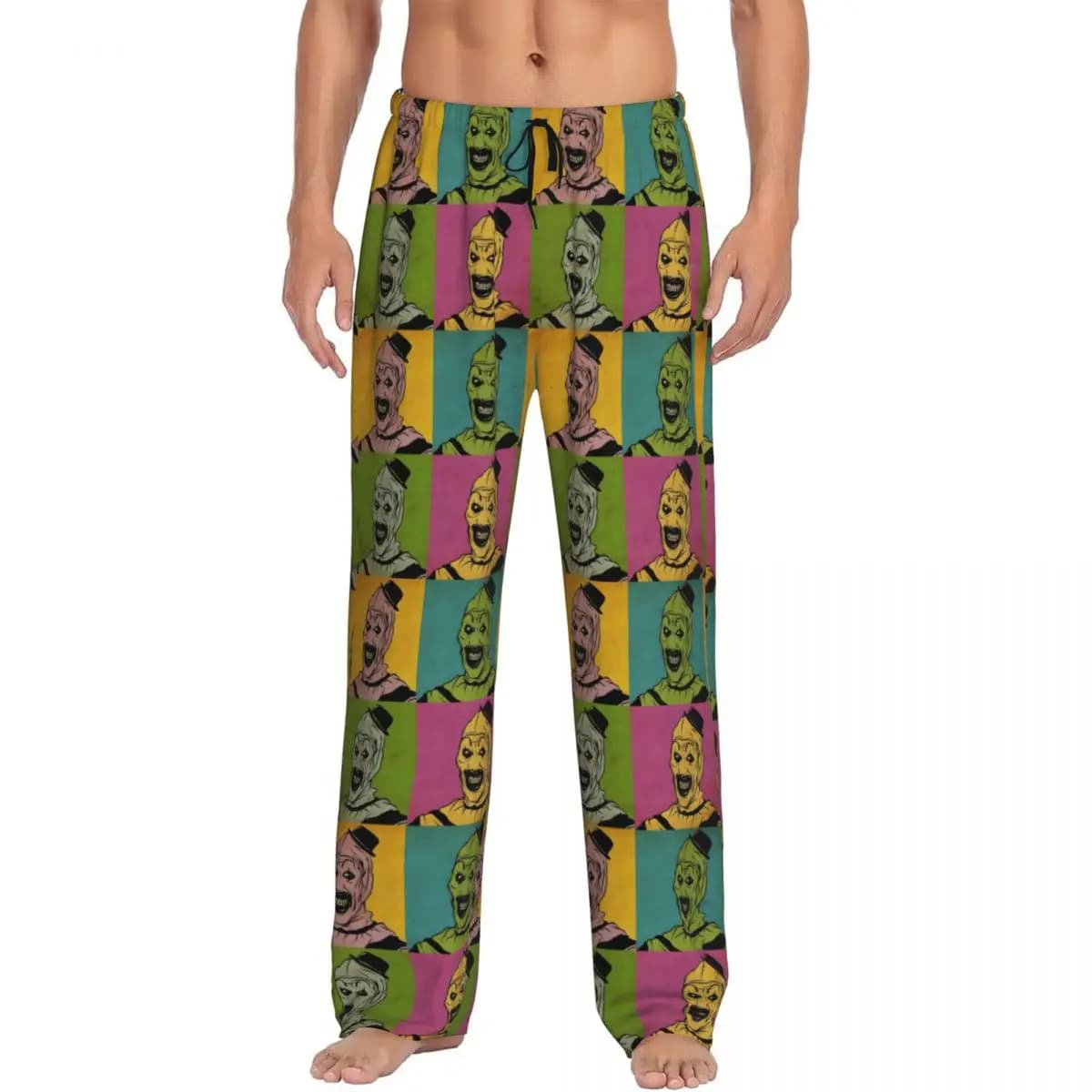Pantaloni da pigiama T-Terrifiers personalizzati da uomo, film horror di Halloween, indumenti da notte, pantaloni da notte elasticizzati con tasche