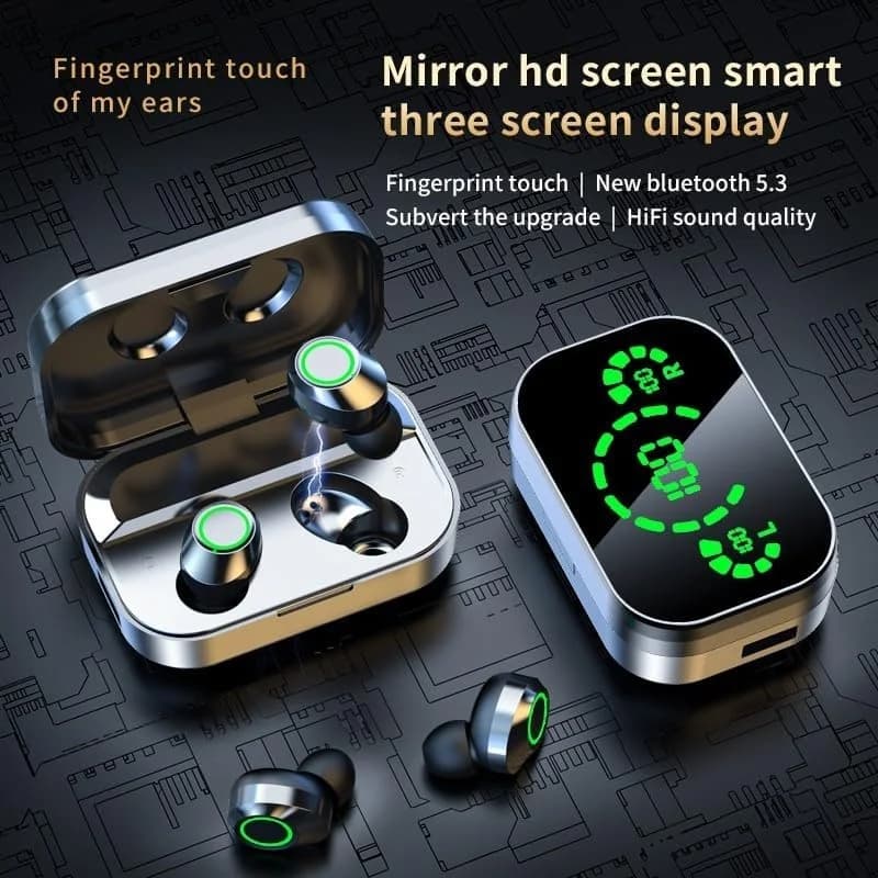 YD03-NUOVO Bluetooth Wireless TWS headphones with Microphone, LED Charging Box, Wireless Bluetooth Headphones