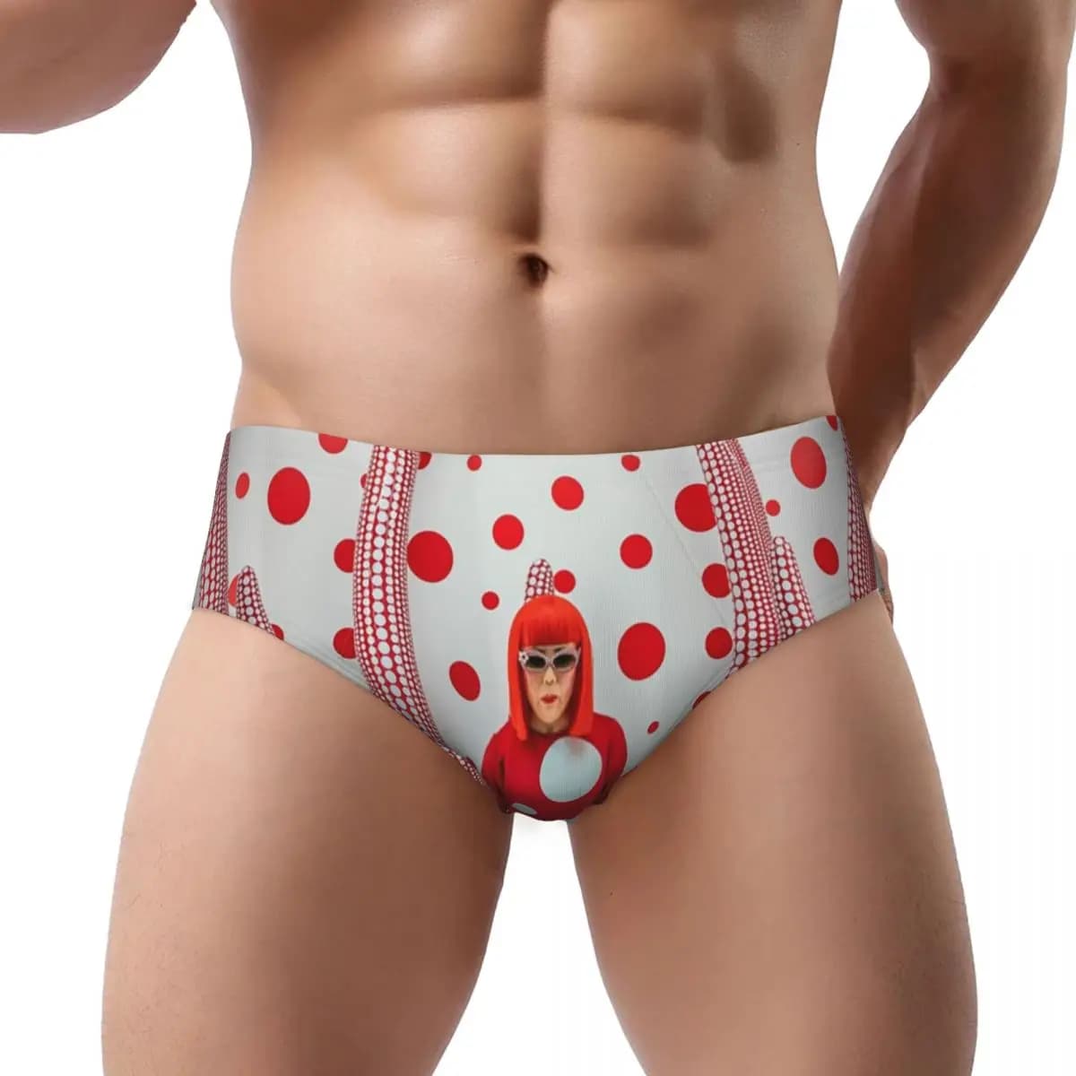 Mutande da uomo personalizzate Yayoi Kusama Art Mutandine Intimo Maschile Comfort Abstract Pumpkin Printing Slip Mutande