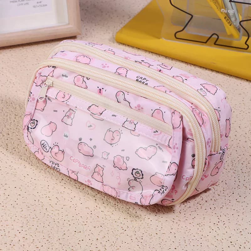 Astuccio Kawaii con Personaggio Anime, Grande Portamatite Rosa, Accessorio Scolastico, Idea Regalo
