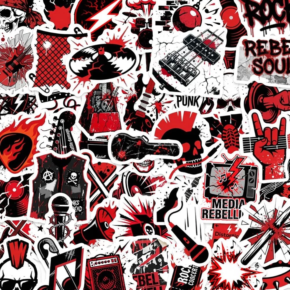 50 Adesivi Punk Rock Graffiti, Stile Artistico Squisito e alla Moda, per Computer, Notebook, Cancelleria, Fai da Te, Giocattoli, Segreti