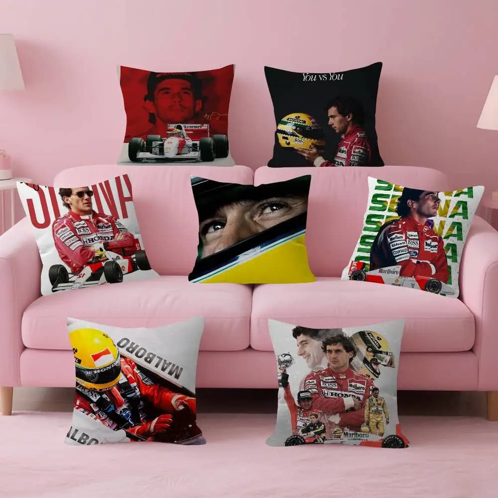 1 Pezzo Fodera per Cuscino F1 Ayrton Senna, Decorazione Rustica per la Casa, Copricuscino per Divano