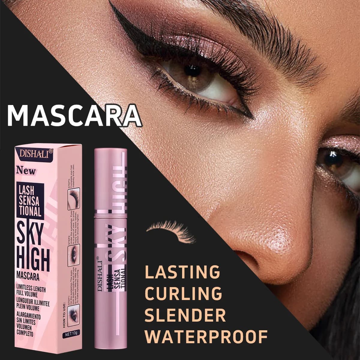 Nuove ciglia allungamento mascara 5D allungamento ispessimento impermeabile resistente al sudore ciglia setose non sbava facile da rimuovere